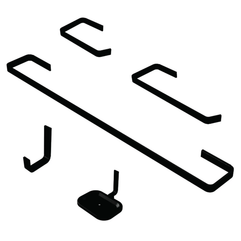 kit banheiro luxo quadrado BLACK com 5pcs