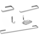 kit banheiro luxo quadrado Cromado com 5pcs