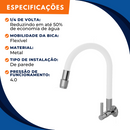 Torneira 1167 Parede Color Aquaduo C70 Metal Branca