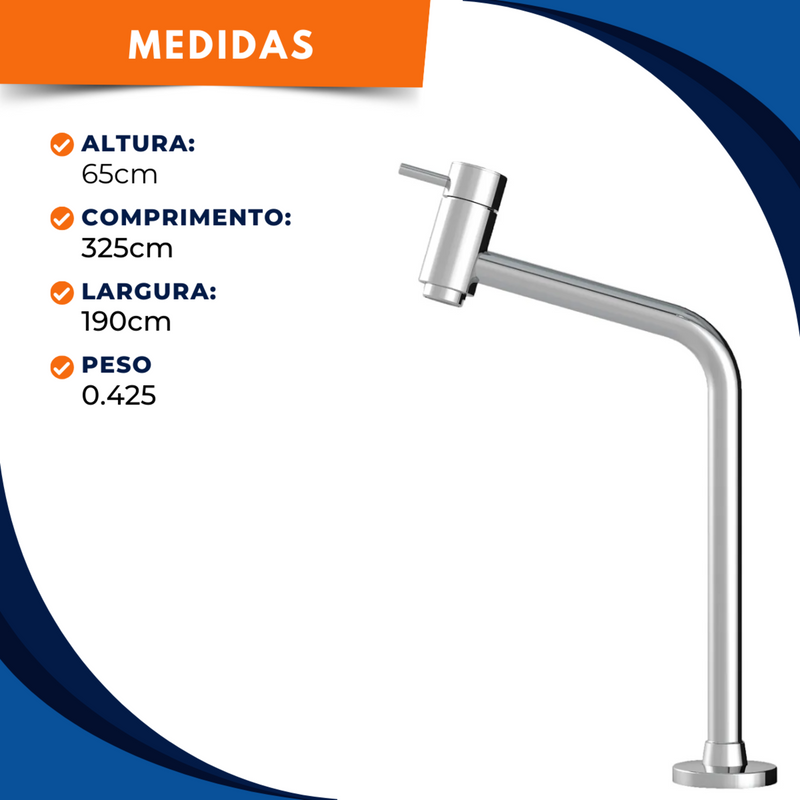 Torneira 1030 Lavatório 1/4 de Volta Cromada