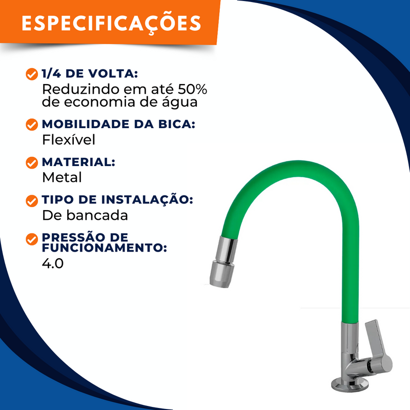 Torneira 1168 Bancada  Aquaduo C17 Metal Verde