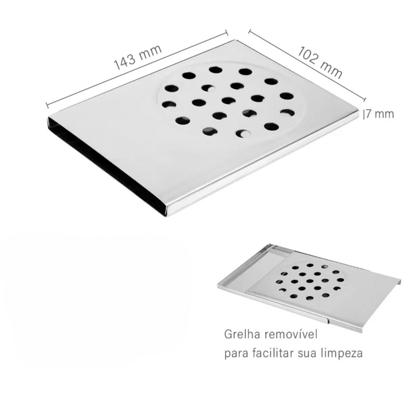 Ralo Pratic Cromado Para Box de Banheiro