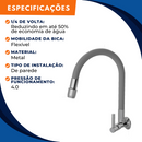 Torneira 1167 Parede Color Aquaduo C70 Metal Cinza