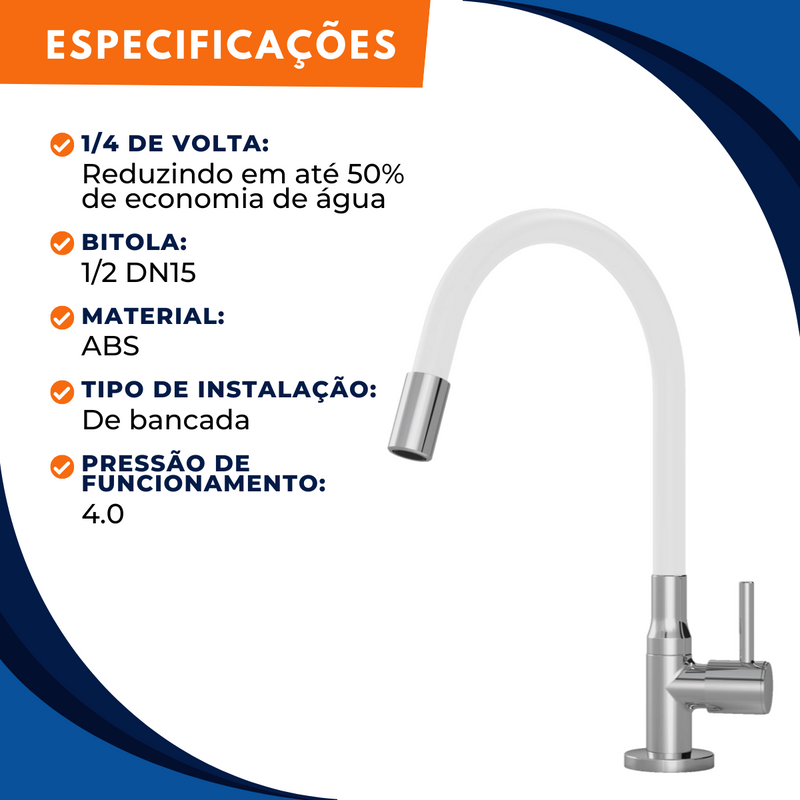 Torneira 1201 Bancada Colorflex C70 Branca