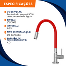 Torneira 1201 Bancada Colorflex C70 Vermelha