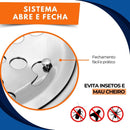 Kit 2 Ralos Grelha Redondo 15cm Abre Fecha Inox