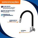 Torneira 1167 Parede Color Aquaduo C70 Metal Preta