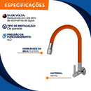 Torneira 1167 Parede Color Aquaduo C70 Metal Laranja