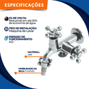 Torneira Tanque Metal Parede C33 1/4 Volta 1428 Cromada