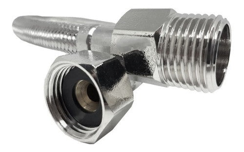 Engate Flexível Inox Trançado 60 Cms Quente Fria  Prateado