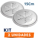 Kit 2 Ralos Grelha Redondo 15cm Abre Fecha Inox