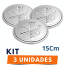 Kit 3 Tampa Ralo Grelha Redonda 15cm Metal Aço Inox Abre E Fecha