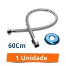 Engate Flexível Inox Trançado 60 Cms Quente Fria  Prateado