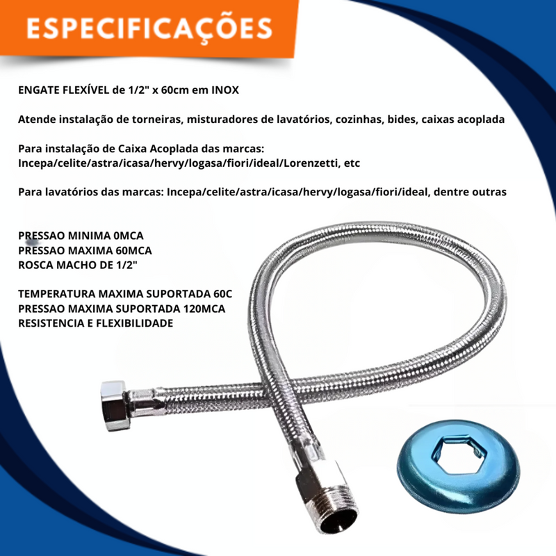 Torneira 1168 Bancada Aquaduo C17 Metal + Engate 60CM Amarela