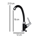 Torneira ABS Lavatório 1/4 De Volta 1198 C70  Preta/ Cromado