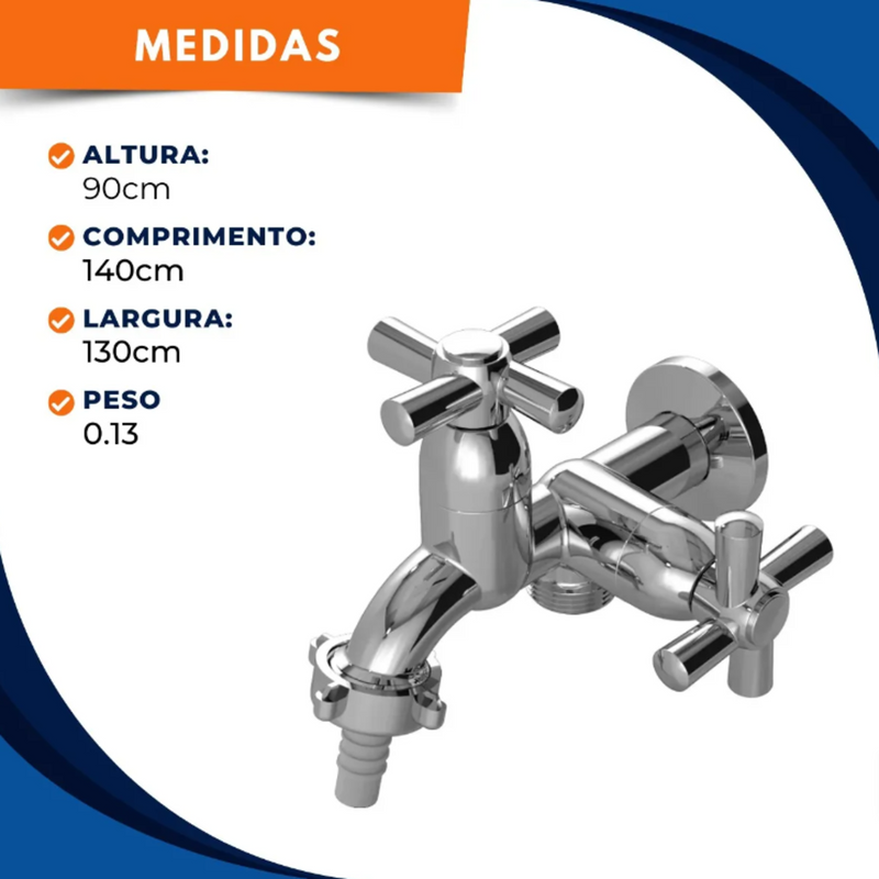 Torneira Para Tanque  Máquina 1428 C31 ABS Cor Prateado