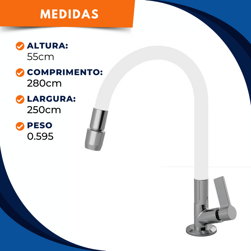 Torneira 1168 Bancada  Aquaduo C17 Metal Branca