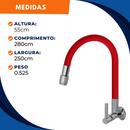 Torneira 1167 Parede Color Aquaduo C70 Metal Vermelha