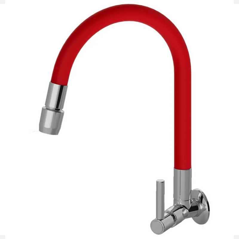 Torneira 1167 Parede Color Aquaduo C70 Metal Vermelha