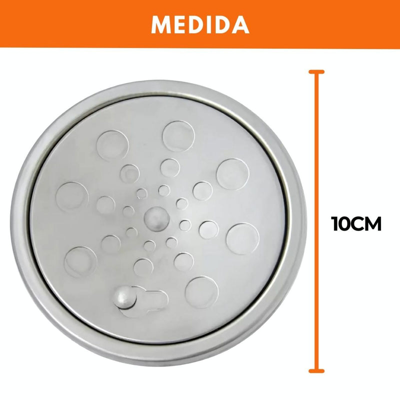 Kit 2 Ralo Grelha Redonda 10cm Metal Aço Inox Abre E Fecha&nbsp;