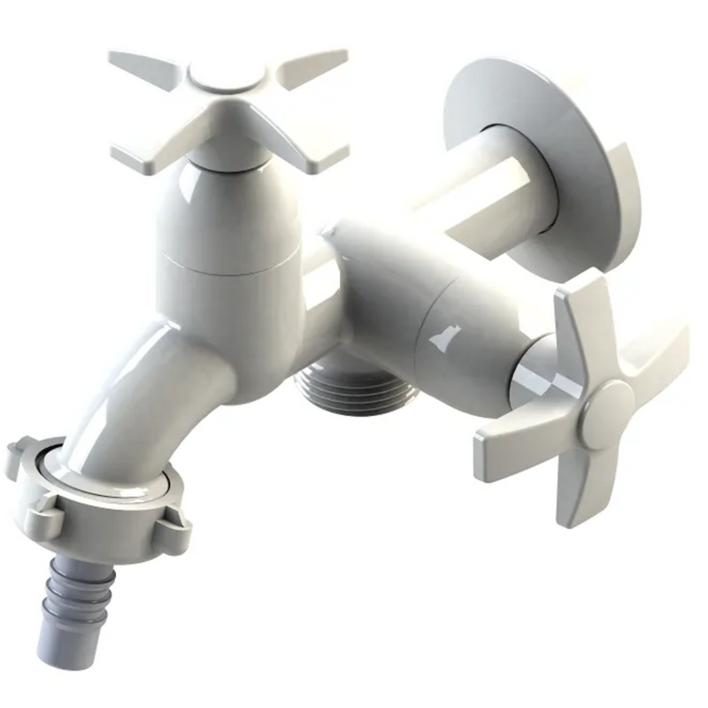 Torneira 1428 Tanque ABS Parede C31 1/4 Volta  Branco